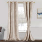 JIUZHEN Beige Velvet Curtains 120 inches by JIUZHEN