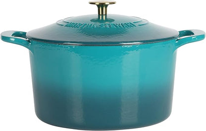 Martha Stewart Gatwick 7-Quart Enamel Cast Iron Dutch Oven – Emerald Ombre by MarthaStewart