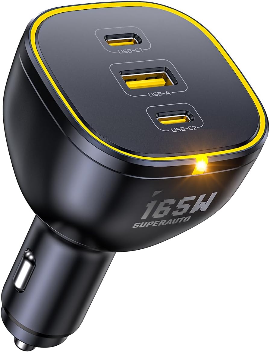 aohi 165w laptop car charger adapter 140w pd, main product view
