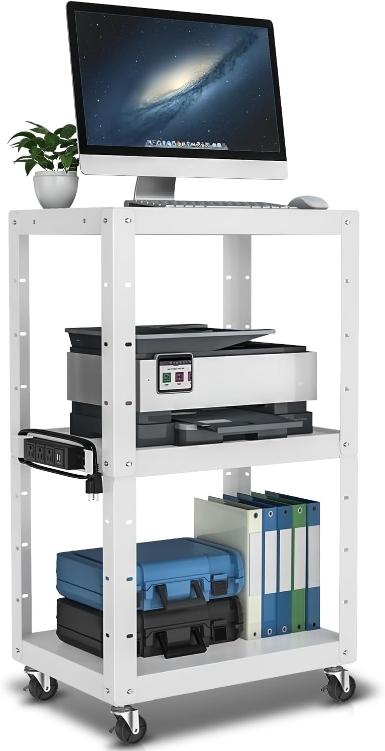 auto dynasty adjustable av cart w/power strip, 4, main product view