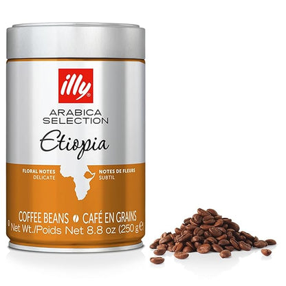 illy Arabica Selections Ethiopia Whole Bean Coffee, 100% Arabica Bean Single by illy