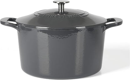 Martha Stewart Gatwick 7 QT Enamel Cast Iron Dutch Oven – Gray, Durable by MarthaStewart