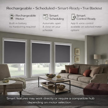 ZSHINE Motorized Blackout Window Blinds Customize Width Remote Control Wireless - Image 4
