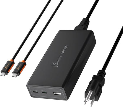 j5create 185W GaN USB-C/A 3-Port Laptop Super Charger w/Power Delivery 3.1 by j5create