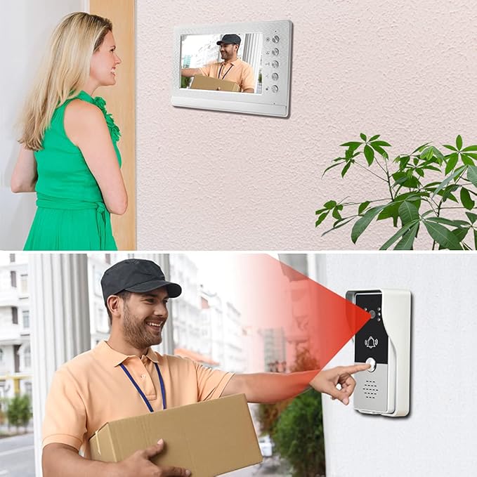 toncont 7 Inches Video Doorbell Intercom System, Video Door Phone System - Image 2