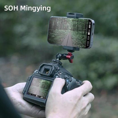 SOH Hot/Cold Shoe Phone Mount Holder, Universal 2 Ball Head Smartphone Mount - Image 3