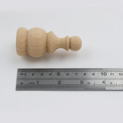 4 Pcs Wood Finials Unfinished Wood Craft Finials | Decorative Finials for Curtain Rod Wood Dowel Rod Finials for Cabinet Decor, 1.4x3.0 Inch