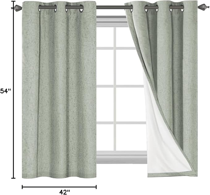 H.VERSAILTEX Primitive Linen Curtains 100% Blackout Curtain Drapes Burlap - Image 8
