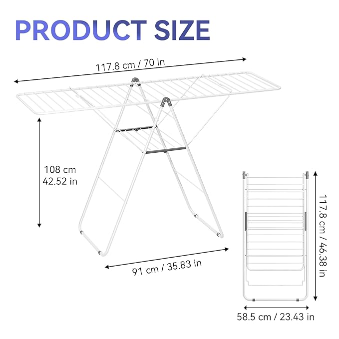 APEXCHASER Clothes Drying Rack, Foldable Oversized Drying Rack Clothing - Image 4