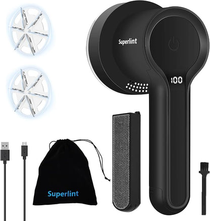 SUPER LINT Electric Fabric Shaver Electrostatic Brush, LED Display, by Home