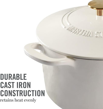 MARTHA STEWART Gatwick 7-Quart Enamel Cast Iron Dutch Oven – Linen White - Image 7