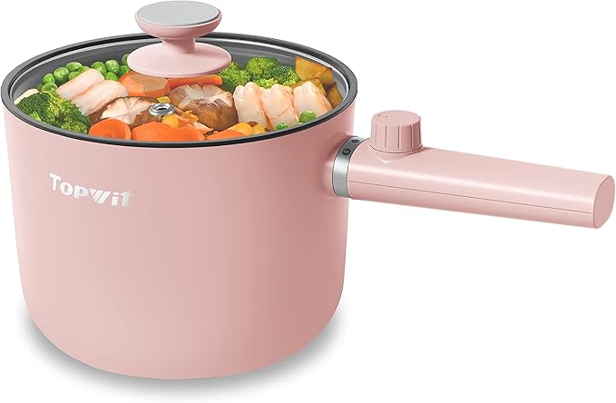 Topwit Hot Pot Electric, 1.5L Ramen Cooker, Portable Non-Stick Frying Pan by TOPWIT