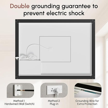 USHOWER 40X30 LED Bathroom Mirror - Image 9