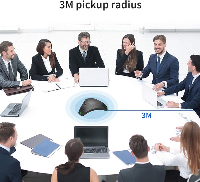 Conference Speaker and Microphone, 360° Omnidirectional USB Speakerphone - Image 5