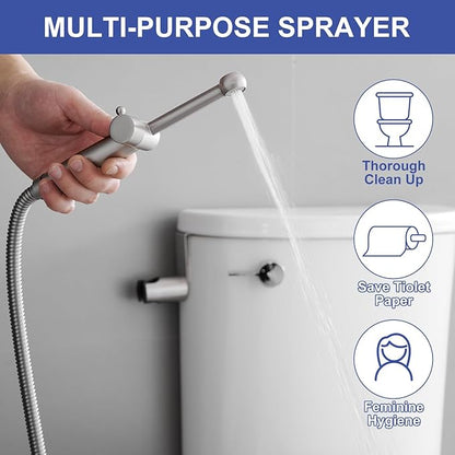 Brushed Nickel Handheld Bidet Sprayer Attachment - Image 3