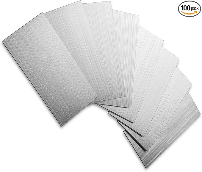 AULIGET 100-Piece Peel and Stick Backsplash Metal Tile, Laundry Room by AULIGET