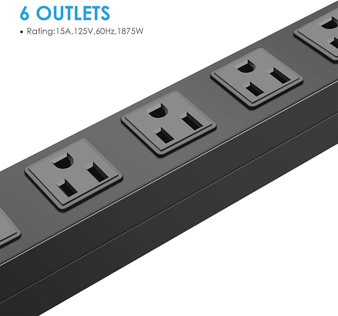 Metal Wall Mount Power Strip, Mountable Power Outlet - Image 5