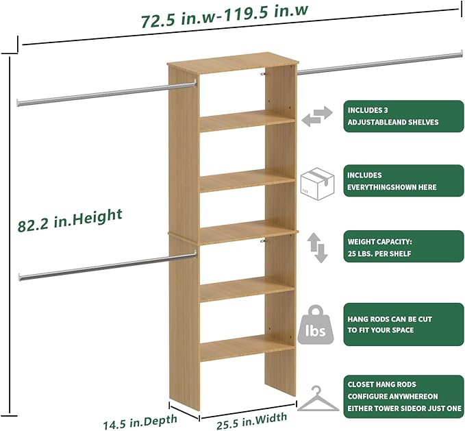 Closet System, 22.5" Wide Organizer - Image 7