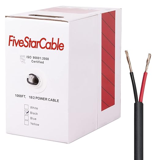 FiveStarCable 18/2 Gauge Low Voltage Cable Wire - 1000 ft by BulkCables%E2%80%93SaveonRG6Cat6ElectricalWiresandMore