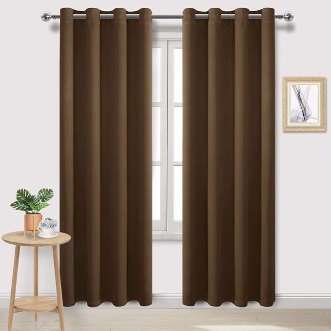 DWCN Black Out Curtains 84 Inch Long 2 Panels, Thermal Light Blocking Room by DWCN