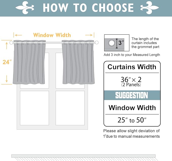 ChrisDowa Small Window Curtains 24 inches Long - Image 5