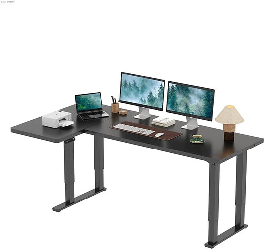 SANODESK 4-Leg L Shaped Standing Desk, Electric Height Adjustable Desk by sanodesk