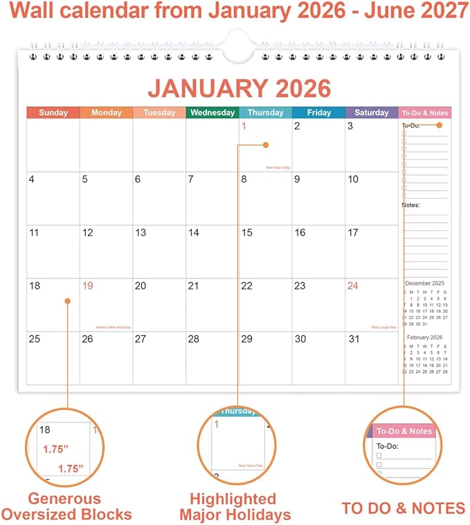 2026 Calendar - Wall Calendar 2026 from January 2026 to June 2027, 2026 Calendar - Image 2