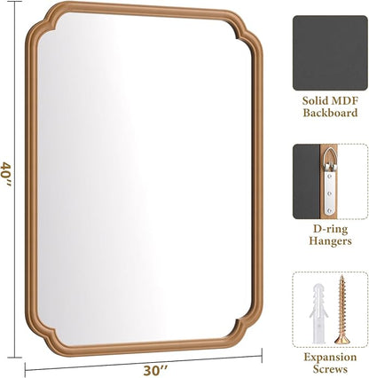 Wood Bathroom Mirror for Over Sink - Image 5