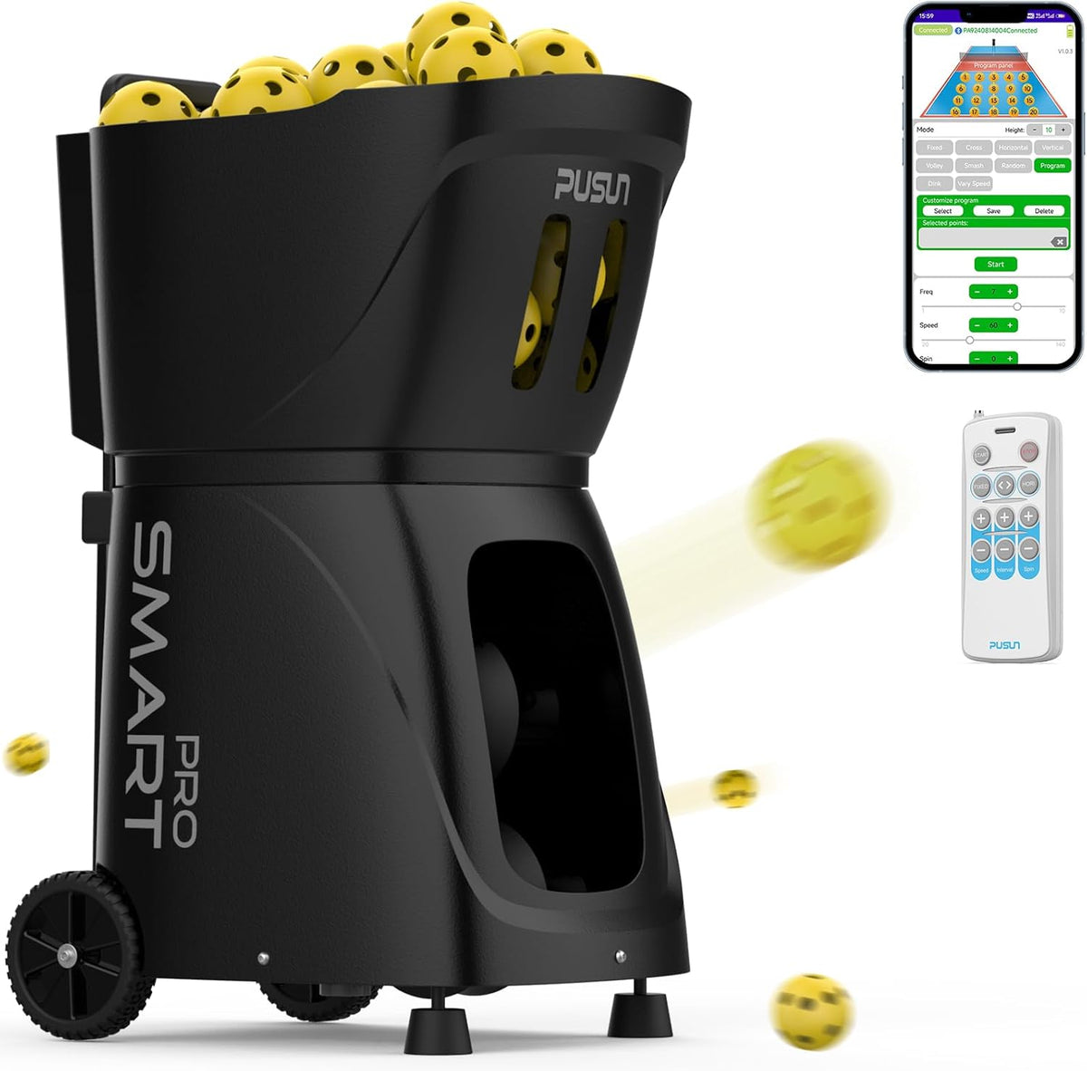 pp smart pro pickleball machine, professional automatic ball, main product view
