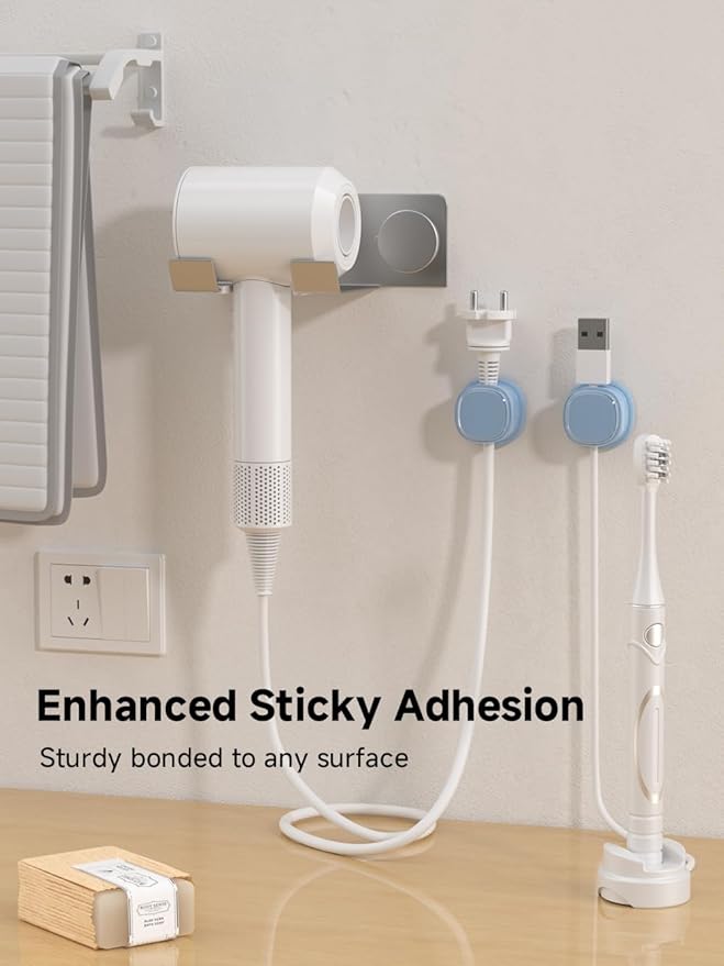 9 Pack Cord Organizer, Spring Cable Management, Adhesive Cute Cable Holder Clips - Image 6