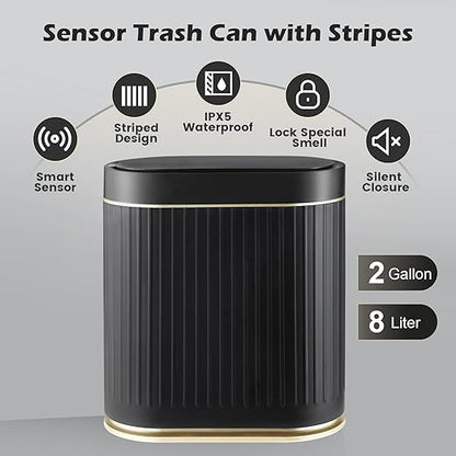 Bathroom Sensor Trash Can with Lid Automatic 2 Gallon Small Sensor Garbage Bin - Image 4
