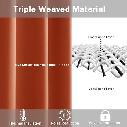 JIUZHEN Caramel Blackout Curtains - Image 4