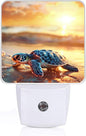 GANTINIR Sea Turtle Beach Sunrise Night Light, Plug-into Nightlight White LED by Unknown