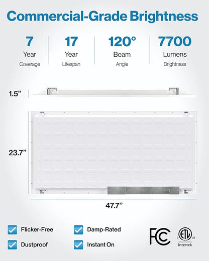 Sunco 2x4 LED Flat Panel Light Drop Ceiling Office Fixture, 7700 LM, Selectable - Image 6