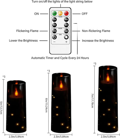 Flickering Flameless LED Candles, Acrylic LED Pillar Candles - Image 2
