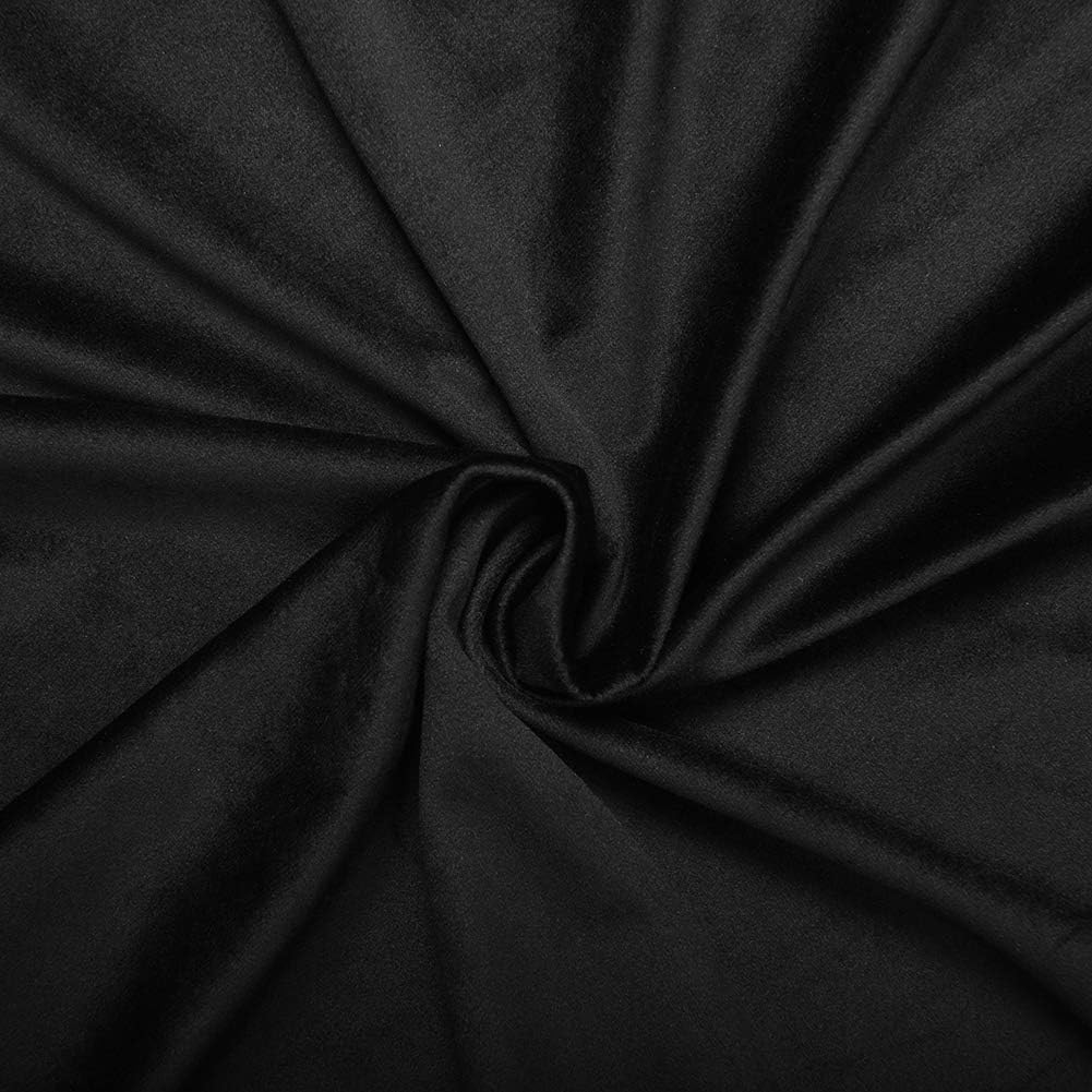 SINGINGLORY Velvet Curtains 2 Panels Set Blackout Thermal(W52xL96,Black) | Soft and Heavy,Environment-Friendly and No Chemical Coating,Easy to Install and Slide for Bedroom and Living Room