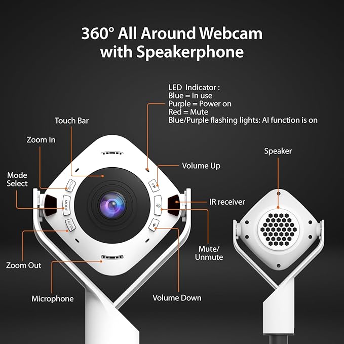 j5create 360 All Around AI-Powered Conference Room Camera - Image 7