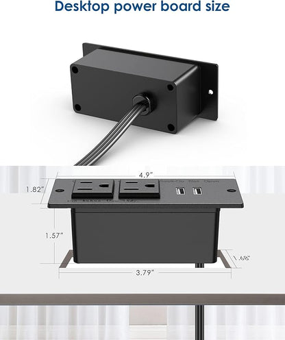 Jgstkcity Conference Recessed Power Strip Socket 9.8Ft Cord, Furniture Flush - Image 6