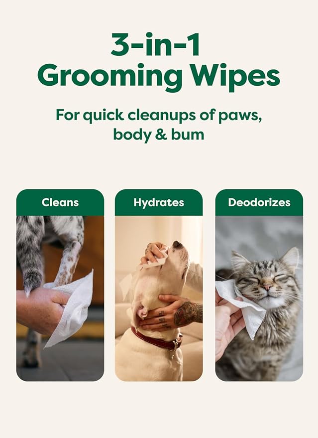 Earth Rated Pet Wipes for Dogs and Cats, Hypoallergenic, 3-in-1 Cleaning - Image 4