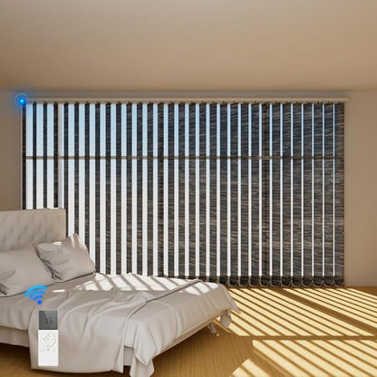 Blindify Motorized Vertical Blinds, Light Filtering Sliding Door Shades by BlindifyOffical