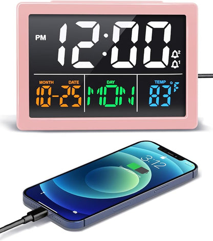 Digital Alarm Clock, with 5.5" Large LED Time Display, Adjustable Alarm Volume by JALL