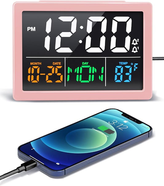 Digital Alarm Clock, with 5.5" Large LED Time Display, Adjustable Alarm Volume by JALL