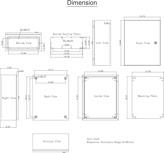VEVOR NEMA Steel Enclosure, IP66 Waterproof & Dustproof, Outdoor/Indoor - Image 10