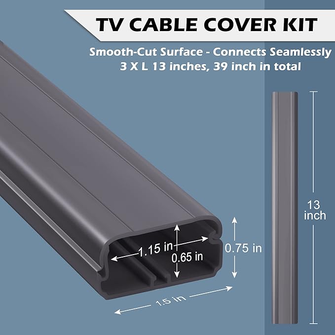 TV Cord Hider - 39in Cord Covers - Image 4