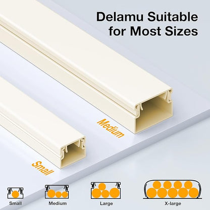 Delamu 157in Cord Covers for Wires on Wall, Cord Hider for 1 Cord, Paintable - Image 7