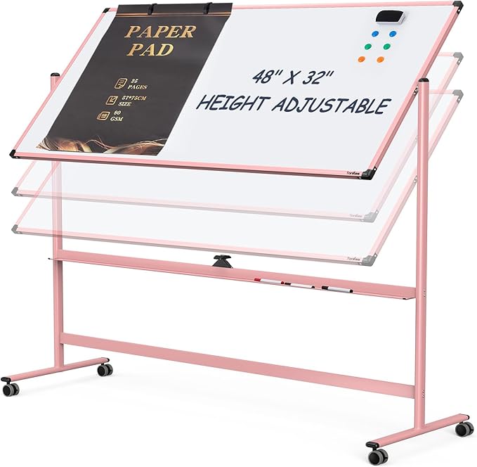 Mobile Whiteboard, 48x32 Inches Dry Erase Board by Tankee