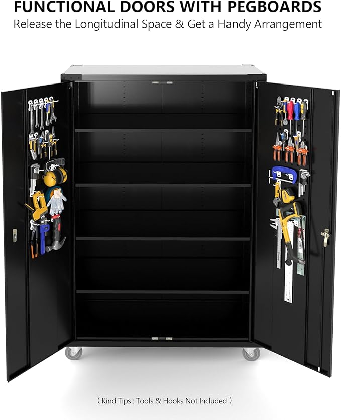 VINGLI Upgraded Wide & Deep Garage Storage Cabinet, Metal Storage Cabinet - Image 5