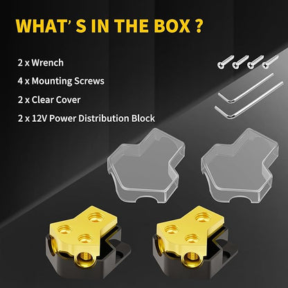 Bolipoeq 12V Power Distribution Block Car Audio 2 Way 0/2/4 Gauge in 4/6/8 - Image 7