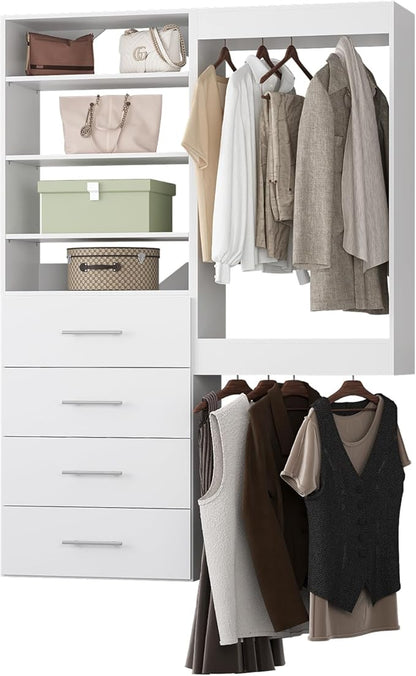 Modular Closet System, Wood Tower Closet Storage by Unknown