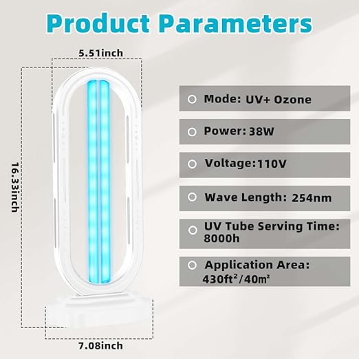 UV Light Sanitizer, 4-Speed Timing and Remote Control UVC Home Disinfection - Image 6